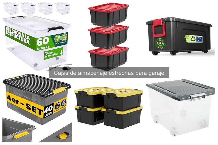 Cajas de almacenaje estrechas para garaje: Características y Funciones