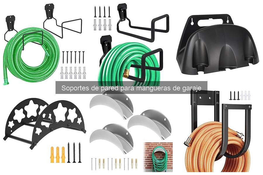 Instalación de soportes de pared para mangueras de garaje