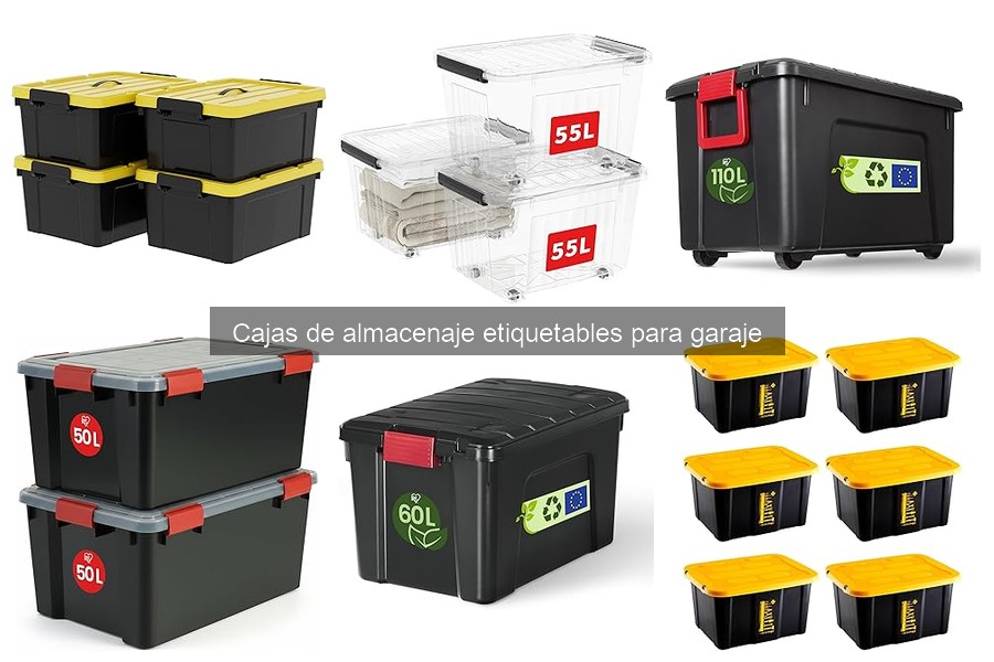 Mantenimiento de cajas de almacenaje etiquetables para garaje