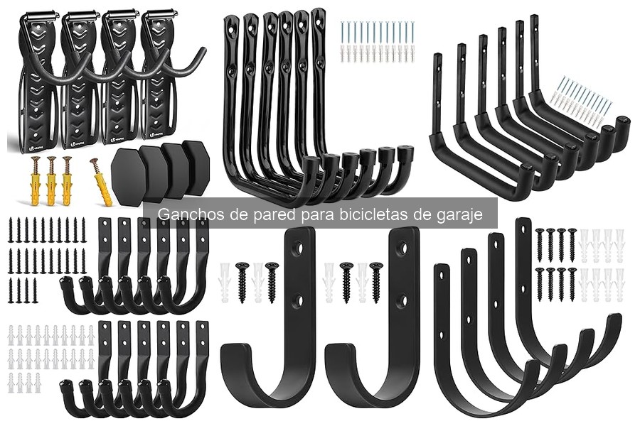 Mantenimiento de ganchos de pared para bicicletas en el garaje