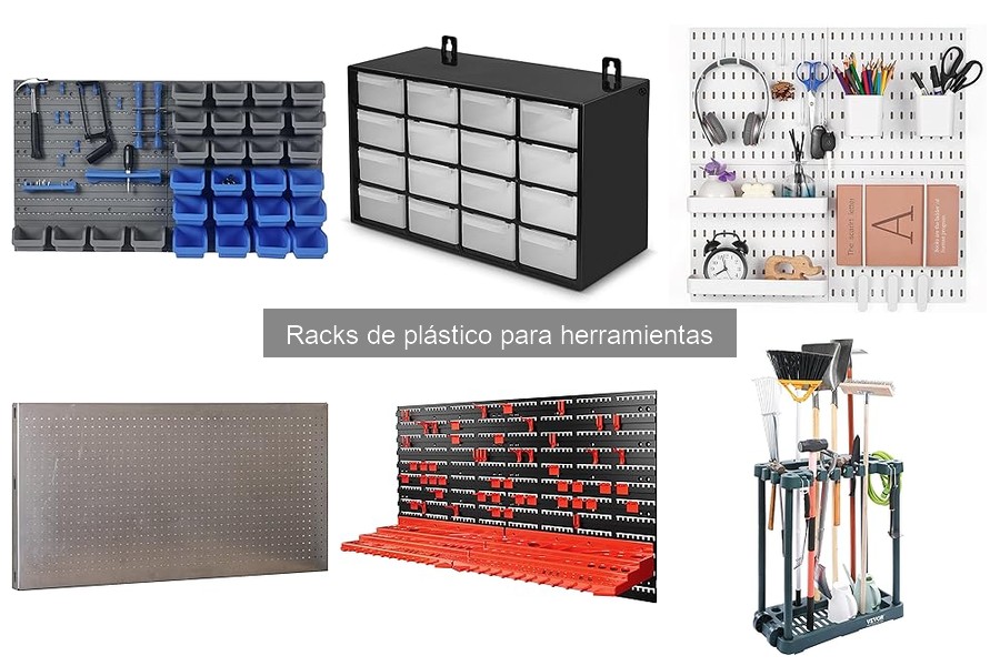 Tamaños y capacidades de racks de plástico para herramientas