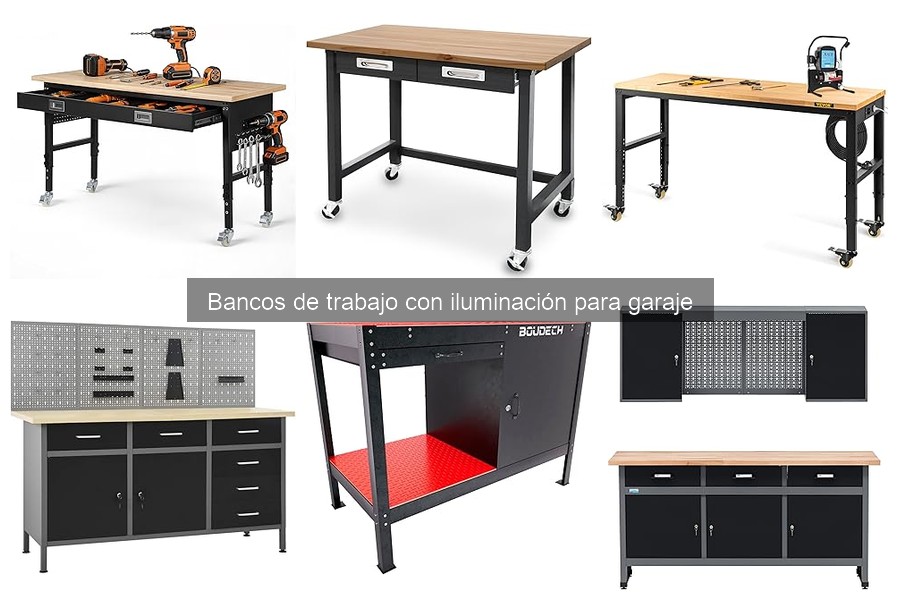 Tipos de bancos de trabajo con iluminación para garaje