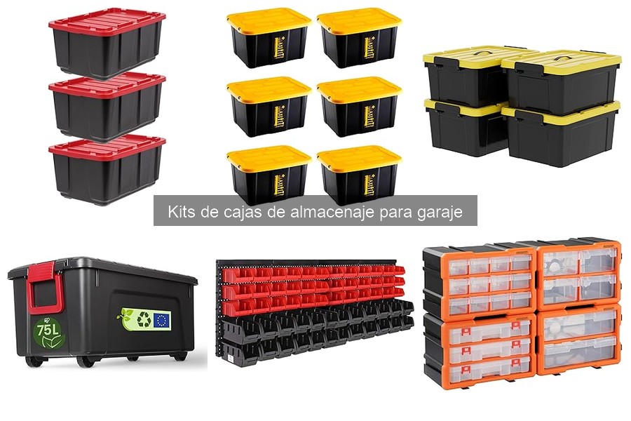 Tipos de Cajas en un Kit de Almacenaje para Garajes