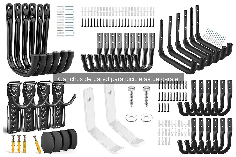 Tipos de ganchos de pared para bicicletas en garaje