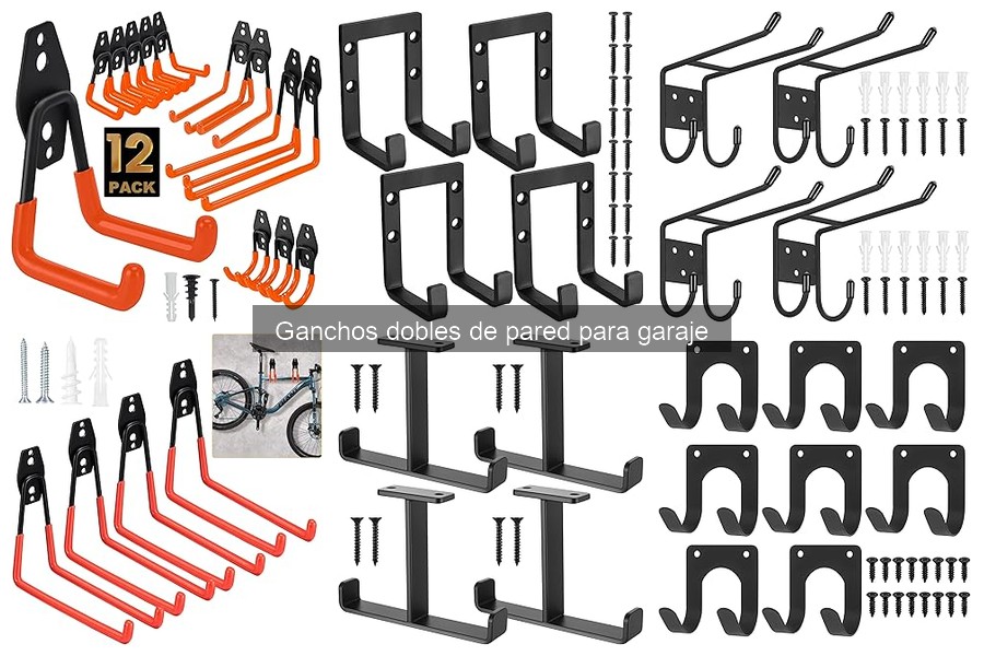 Tipos de ganchos dobles de pared para garaje: Guía completa
