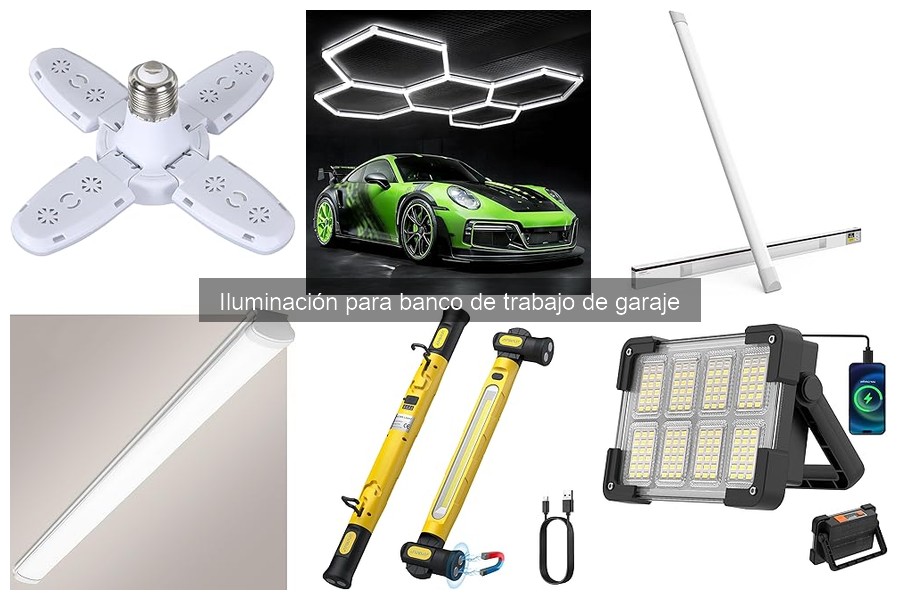Tipos de iluminación para banco de trabajo en garaje