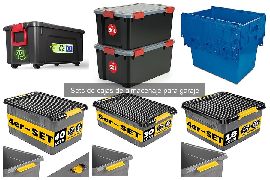 Tipos de sets de cajas de almacenaje para garaje