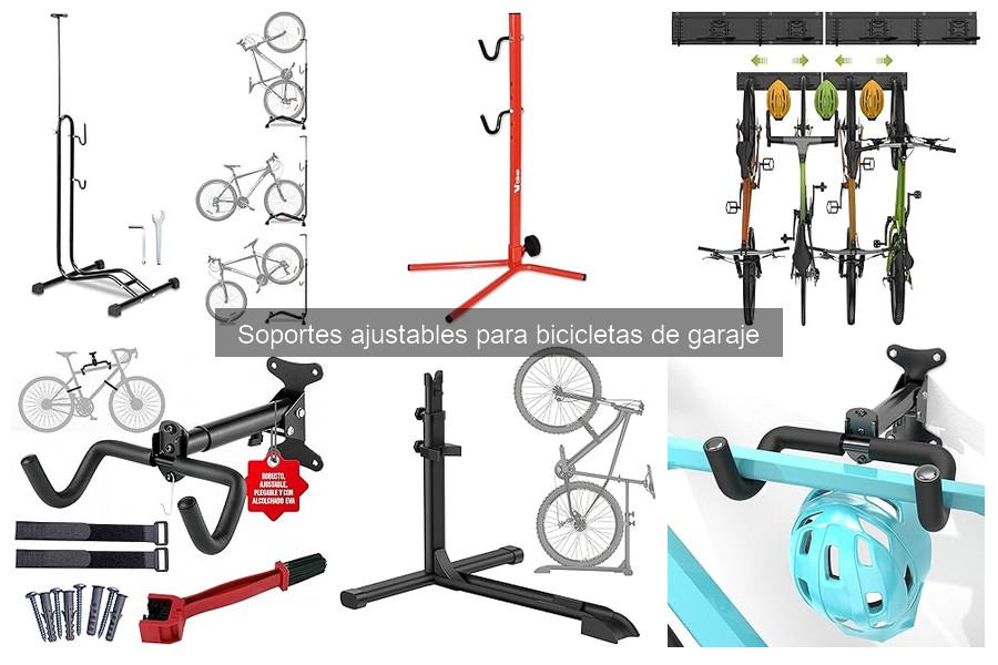 Tipos de soportes ajustables para bicicletas de garaje