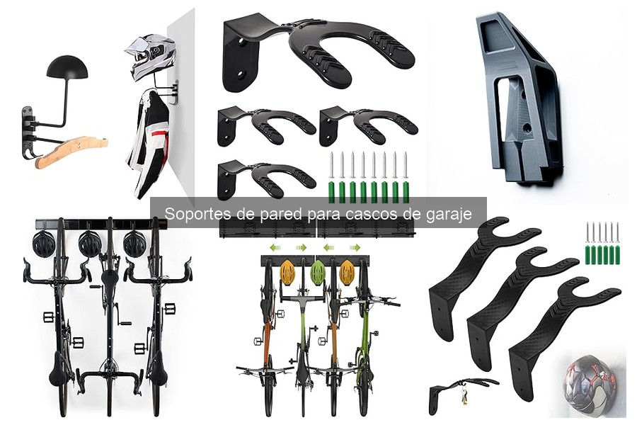 Tipos de soportes de pared para cascos de garaje