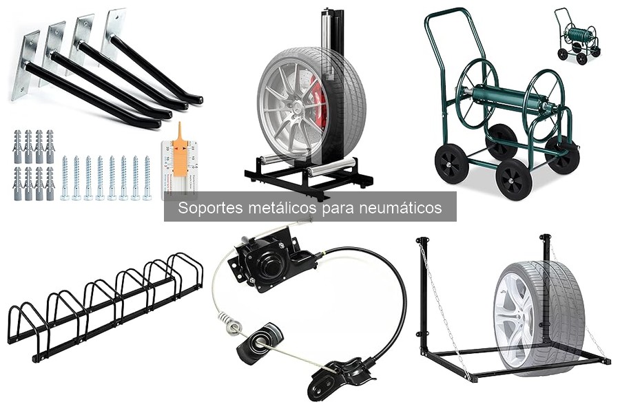 Tipos de soportes metálicos para neumáticos en el garaje