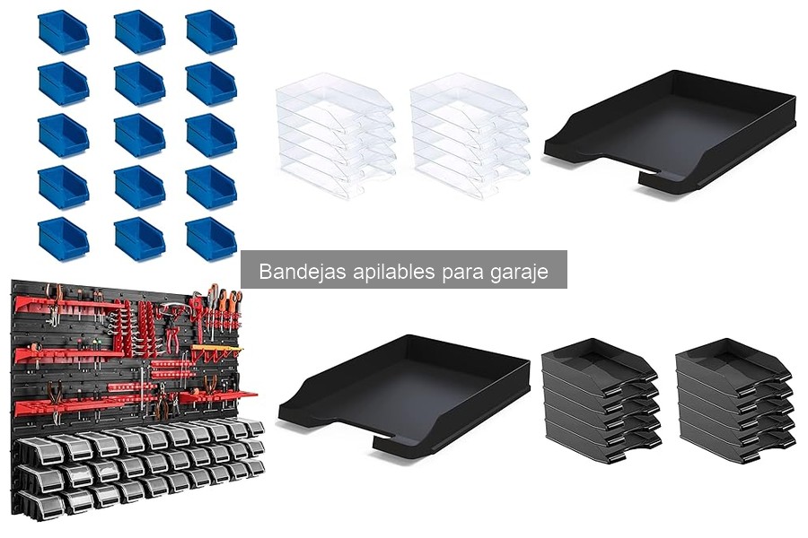Usos creativos de bandejas apilables en el garaje